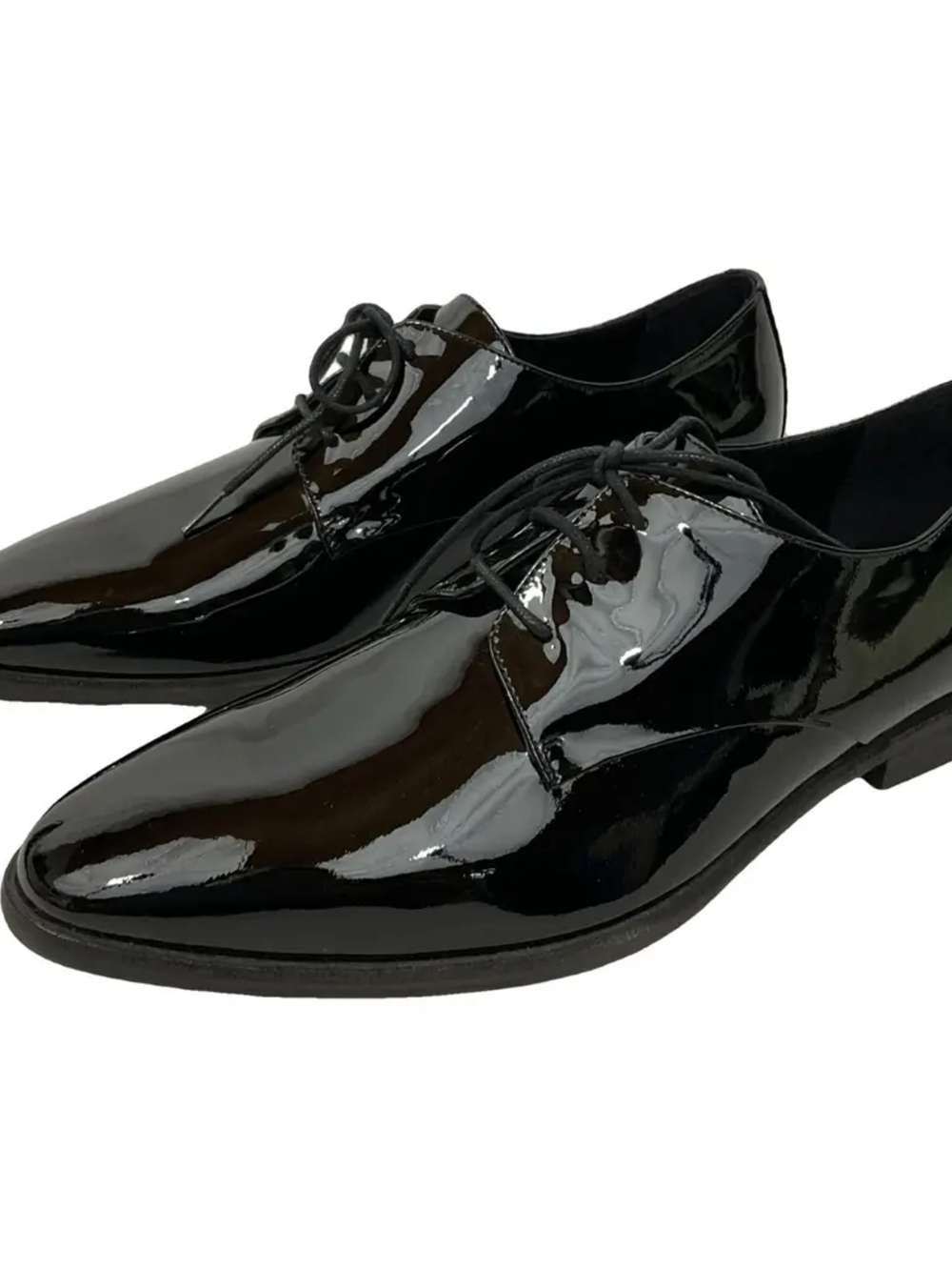 Burberry Women Black Patent Lace-Up Dress Shoes
